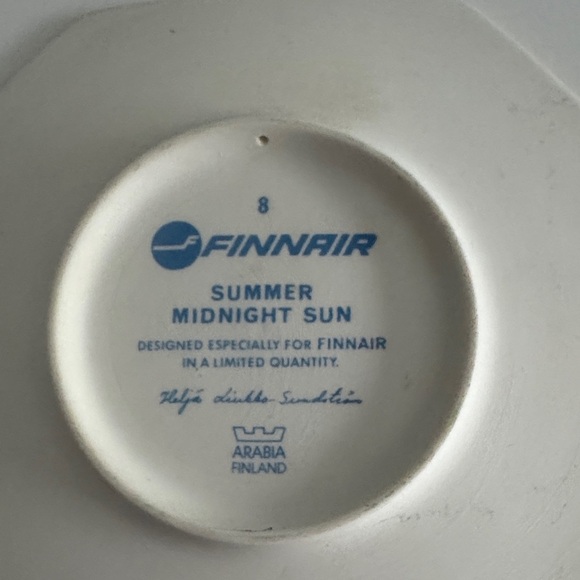 Vintage Arabia for Finnair Octagon Shape Ceramic Plate Helja Liukko-Sundstrom - Picture 4 of 7